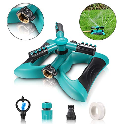 Irrigatore Per Giardino Timer Automatico Spruzzatore a Prato 360 Rotante Irrigazione da Giardino Spruzzatore A 3 Bracci A Lungo Raggio Con Adattatore Standard Europeo