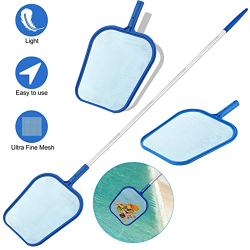 Isincer Retina Raccogli Foglie Skimmer Pulizia Piscina Foglie e Detriti Retino con Sacco per Pulizia Piscina Retina con Manico Alluminio Lunga