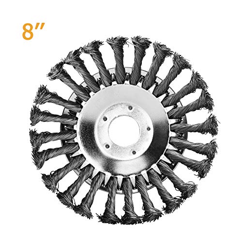 Jajadeal 8 Aggiornato Spazzola per Decespugliatore di Erba Spazzola Rotante per Rimuovere Erbacce Testina Decespugliatore Giardino 200x254mm Filo di Acciaio Testa Rifilatore per Esterno