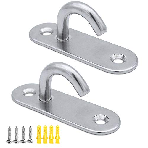 JaneYi Ganci da soffitto in acciaio inox 304 M8 resistenti ovali aperti con occhiello vite di ancoraggio per amaca sedia a dondolo yoga zanzariera barca