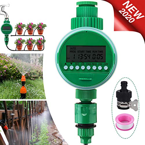 Jeteven Irrigatore Automatico Timer Irrigazione Timer di Irrigazione Elettronico Programmatore Irrigazione con LCD Display Digitale Timer Annaffiatur per Giardino Serra Agricoltura Orto