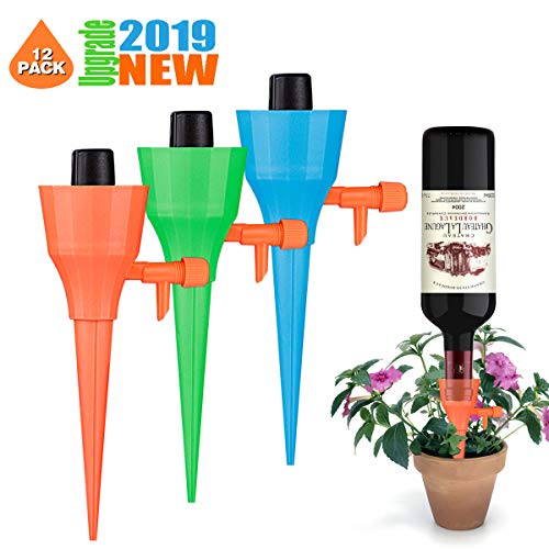 JOLVVN Irrigazione Goccia per Bottiglia Vino Giardino Gocciolante Gocciolatore Bottiglia Vetro Versatore DIY Automatico Irrigazione Piante Fiori Bonsai Dispositivo Irrigazione Domestica 12Pezzi