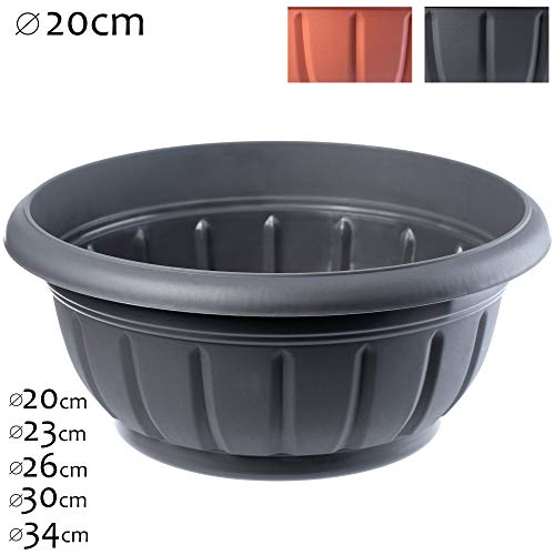 KADAX  Vaso per fiori rotondo in plastica resistente alle intemperie per esterni fiori piante giardino balcone decorazione vaso per fiori resistente al gelo