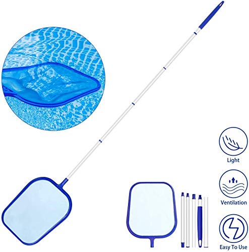 kaianda Skimmer per Piscina per Pulizia Piscina Foglie e Detrit Retina Raccogli Foglie per Piscina con Manico Alluminio Lunga