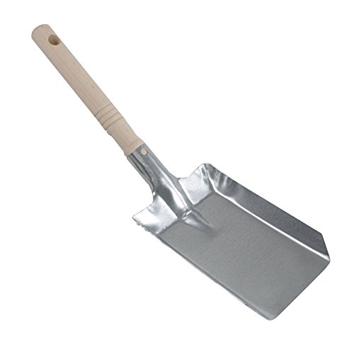KaminoFlam 333010 Paletta Camino con Manico in Legno per Carbone Argento 38x105x65 cm