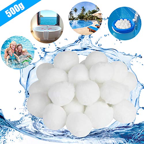 KATELUO 300G 500G Filtro BallsSfere per Filtrazione a Sabbia per Piscine pu Essere riutilizzatoper sistemi di filtri a Cartuccia Elevata permeabilit allAcquapi efficiente 500g Bianco