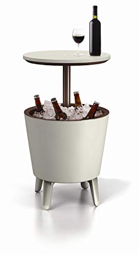 Keter 17186745 Cool Bar Tavolino da caff in plastica allungabile Biancomarrone