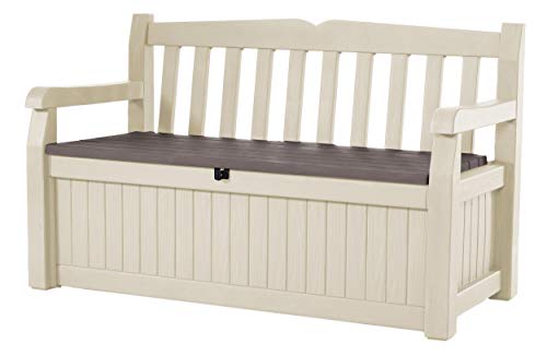 Keter Cassapanca Eden Banca Beige Con Seduta Marrone 265 Lt In Resina 140x60x84 cm