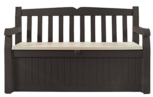 Keter Cassapanca Eden Bench Marrone Con Seduta Beige 265 Lt In Resina Cm 140X60X84 H