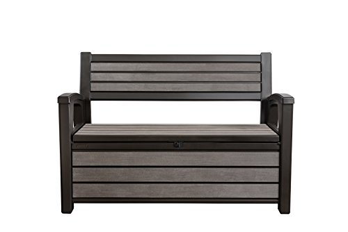 Keter Cassapanca Hudson Bench Grigia 227 Lt In Resina Cm 1327X635X897 H