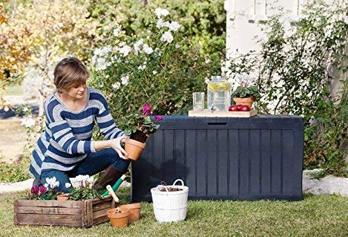 Keter Comfy Baule in Resina Formato da Pannelli con Effetto Legno da 270 L Marrone 1167 x 447 x 57 cm
