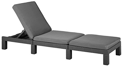 Keter Daytona Sdraio graffite con cuscino grigio