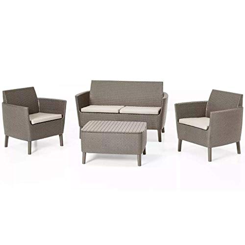 Keter Salemo Lounge Set con Divano 2 posti Cappuccino