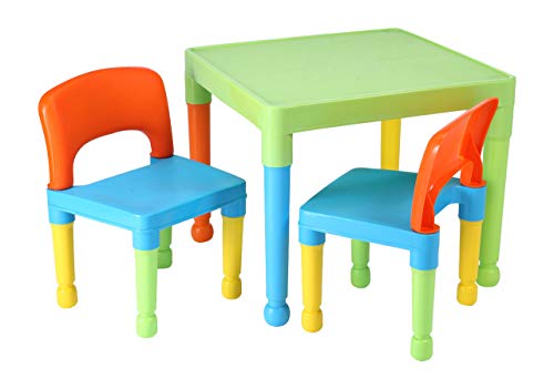 Liberty House Toys tavolo da gioco per bambini con 2 sedie in plastica multicolore