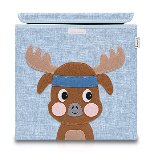 Lifeney portagiochi bambini con coperchio Pratico contenitore per mettere in ordine ogni cameretta contenitore giochi bambini porta giochi bambini contenitori blu cervo
