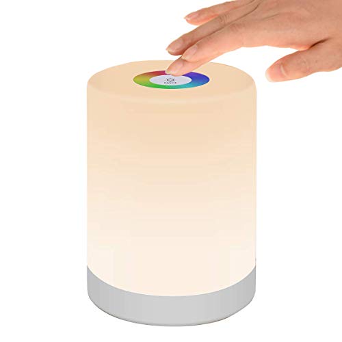 Luce Notturna LED Lampada da Comodino Intelligente Controllo Tattile Dimmerabile USB Ricaricabile Portatile Colore che Cambia RGB per Bambini Camera da Letto Campeggio Bianco Caldo