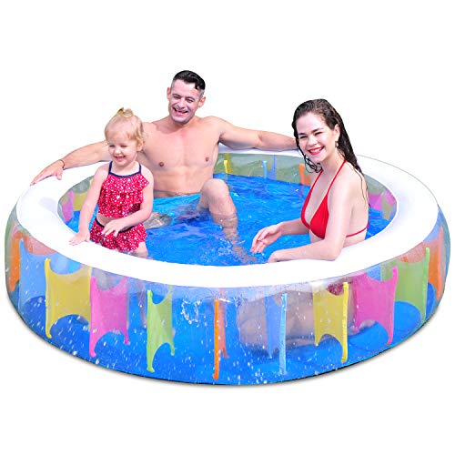 Lunvon Piscina Gonfiabile per Bambini 190 x 50 cm Piscina Rotonda per Interni ed Esterni Portatile Centro Giochi per Giochi dAcqua per Bambini
