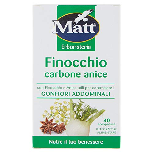 MattDiet Integratore Alimentare con Carbone Vegetale per Gonfiori Addominali 40 Capsule 28 gr