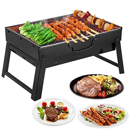 Mbuynow Grill Barbecue Carbone Griglia Barbecue per 46 Persone Cottura alla Brace Ottima Griglia Trasportabile per Cuocere Carne Pesce Verdure Pane Bruschettato ECC per 46 Persone