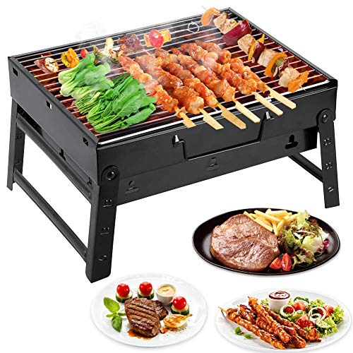 Mbuynow Grill Barbecue Carbone Griglia Barbecue per 35 Persone Cottura alla Brace Ottima Griglia Trasportabile per Cuocere Carne Pesce Verdure Pane Bruschettato ECC