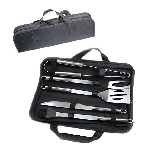 MFEI Kit per Barbecue griglia Pinza per Grill Attrezzi griglia Porta Coltello Grill Grill forchetta Pala Coltello Barbecue Kit scansione per Regalo di Natale per Uomo Marito o pap
