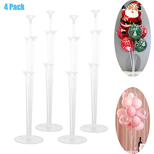 Kit di Supporto per Palloncino Trasparente Includere Grande Pompa Matrimonio Compleanni 4 Pezzi Palloncino Supporto Kit per Decorazione Anniversari 