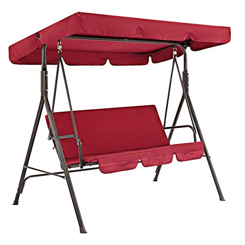 Mokia  Copertura a baldacchino per dondolo e dondolo a 3 posti copertura superiore con tessuto Oxford 210D per giardino terrazzo amaca non inclusa sedia Non null Rosso 195x125x15cm
