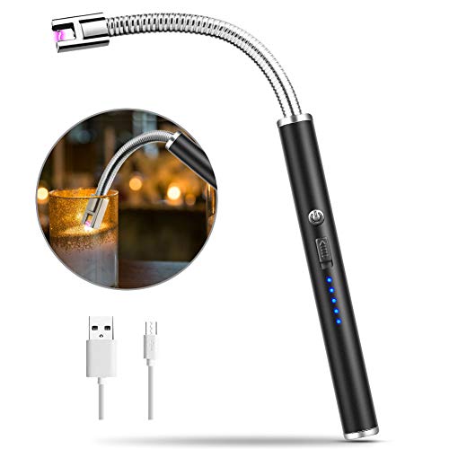 MOSUO Accendino Elettrico USBArcoElettrico Accendino da Cucina Accendigas Elettrico Ricaricabile con Cavo USB Collo Lungo e 360 Flessibile Accendino Lungo per Accendere CandeleStufe Barbecue