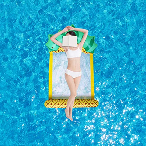 MuchGreen Amaca Gonfiabile Galleggiante Adulti Materassino Ananas Lilo Lettini Poltrone Gonfiabili da Piscina Lettini per Bambini e Adulti 15081cm