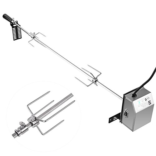 MVPOWER Girarrosto Elettrico da 107 cm con Motore 220240 V Universale Utilizzabile in Acciaio Inox
