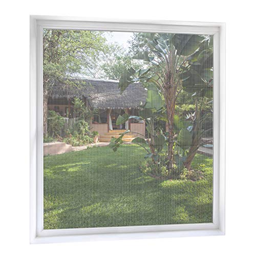 MYCARBON Zanzariera Finestra Zanzariera per Finestra Adesiva 2 Set 170  180cm Tagliabile Resistente Bianca con Tagliatore