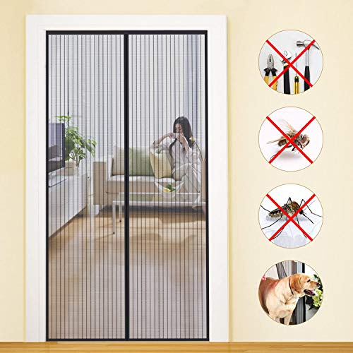 MYCARBON Zanzariera Magnetica Adesivo 90  210cm Zanzariera Porta Finestra Magnetica AntiZanzare 26 Calamite Tenda Zanzariera Porta Magnetica