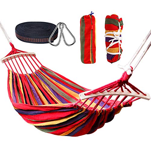 Nakeey amaca doppia amaca da giardino per interni balcone esterno viaggi campeggio trekking 300 kg 280 x 150 cm arcobaleno