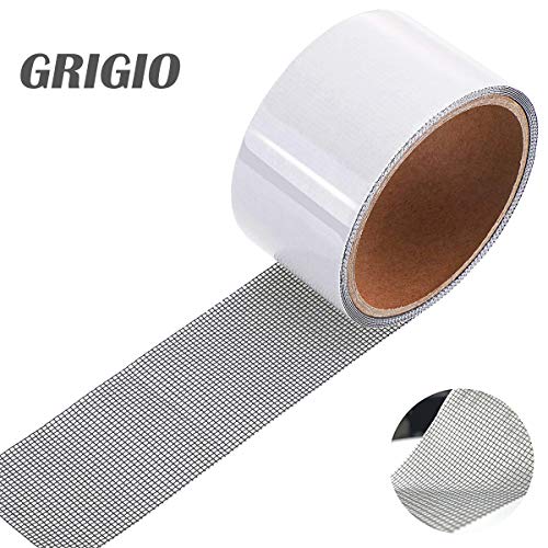 Nastro per Riparare Zanzariere Nastro Adesivo in Fibra di Vetro per Finestre Insetto 5cm x 200cmGrigio