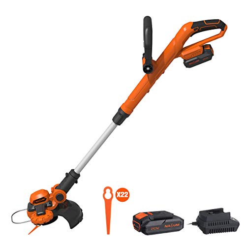 NASUM Tagliaerba Elettrico 20V Decespugliatore Elettrico Lama in Plastica 220 Corpo Retrattile Regolazione Dellangolazione A 4 velocit per Giardino