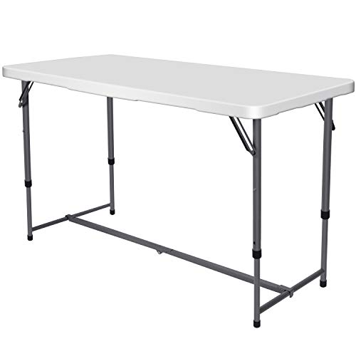 180x70x74 SET TAVOLO + 2 PANCHE da Buffet Tavolino Esterni Richiudibile a Valigetta con Maniglia da Cucina Tavolo Pieghevole da Giardino Bianco Perfetto Come Tavolo da Campeggio Brigros