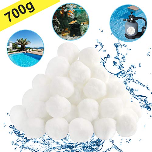 NOBRANDED 700g Filtro Balls Palline Filtranti per Piscina di Alta qualit Sfera Filtrante in Polietilene Anzich 25 kg di Sabbia Filtrante Utilizzate in Piscine Pompe Filtranti e Acquari Bianca