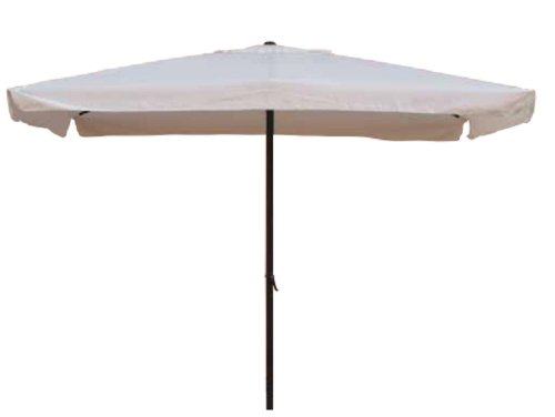 Ombrellone 2x3 mt x 24 h mt Rettangolare Struttura in acciaio Con manovella Copertura in poliestere 160 grm colore bianco