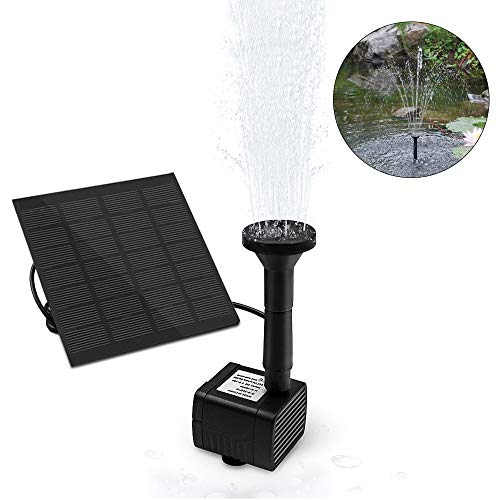 omitium Fontana Solare Fontana da Giardino Piazza da 12 W con 4 Ugelli Pompa ad Acqua Solare per stagni Bagno per Uccelli Acquario Stagno o Decorazione del Giardino