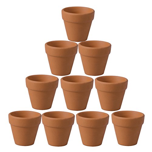 Ounona  Set di 10 mini vasi in terracotta in ceramica per fiori e cactus ideali per piante artigianato bomboniere 45 x 4 cm