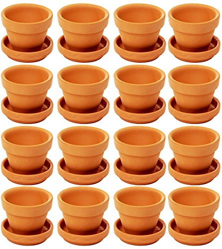 Piccolo vaso terracotta con saucer Bulk argilla vasi con piattini mini vaso di fiori per uso interno esterno pianta piante grasse display Earthen 22 x 22 x 19 inches
