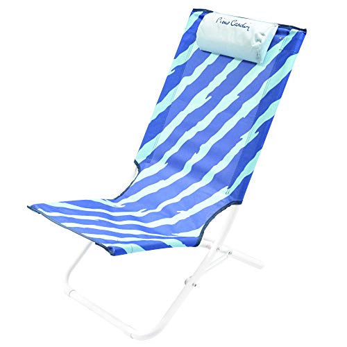 Pierre Cardin Celeste Linea Haiti Spiaggina Tolosa Sdraio Sedia Pieghevole Giardino Mare 53x49x73