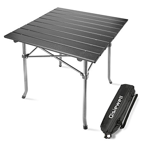 Qisiewell Camping Tavolo Tavolo Pieghevole in Alluminio Tavolo Pieghevole Compatto Leggero Tavolo Portatile da PICnic per Campeggio allaperto e allaperto PICnic Trekking