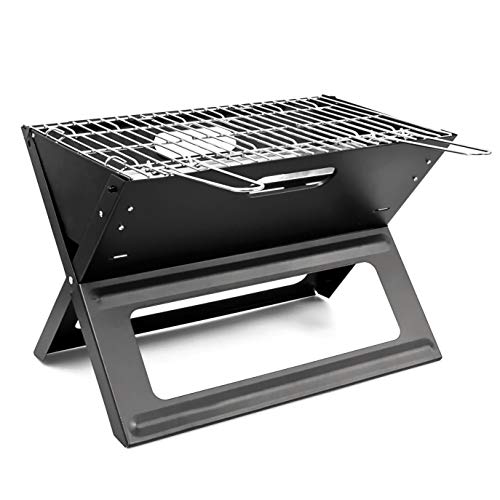 Relaxdays 10017881 Griglia Pratica Portatile e Pieghevole Nero 455x30x305 cm