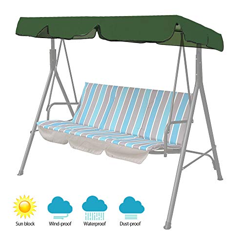 Relax love Tettuccio Dondolo di Ricambio 190x132x14cm Impermeabile Parasole Dondolo Giardino Copertura Dondolo Anti UV Antiacqua 190 132 14cm Verde