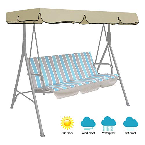 Relax love Tettuccio Dondolo di Ricambio 190x132x14cm Impermeabile Parasole Dondolo Giardino Copertura Dondolo Anti UV Antiacqua 190  132  14cm Beige