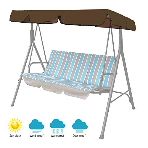 Relax love Tettuccio Dondolo di Ricambio 195x125x14cm Impermeabile Parasole Dondolo Giardino Copertura Dondolo Anti UV Antiacqua 195 125 14cm Caffe