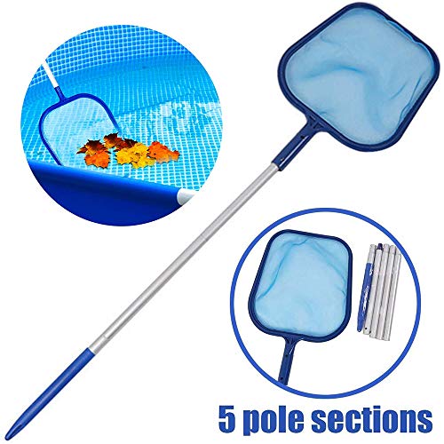 Retina Raccogl Foglie Retina Raccogli Foglie Piscina rete fine con asta in alluminio da 47 a 5 sezioni per la pulizia di piscina laghetto da giardino vasca idromassaggio e spa