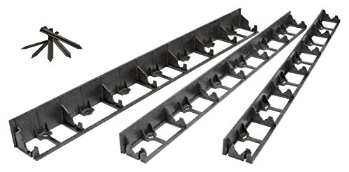 sarciaeu geoBORDER Bordura per aiuole Recinzione per aiuole Prati e ciottolato bordura per Giardino plastica 3 Chiodi di Fissaggio Ogni Metro 4m 78 cm