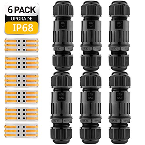 Scatola di Giunzione Esterno Missicee 2019 Nuovo aggiornamento IP68 Scatola di Giunzione Impermeabile Connettore a leva Manicotto esterno 7510mmPack of 6